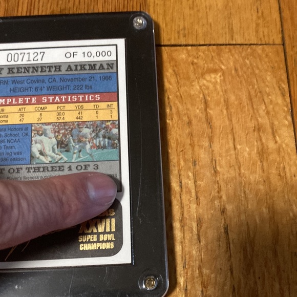 1993 Bleachers 23kt Gold Troy Aikman Card Set Limited Edition NFL - Picture 10 of 10